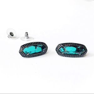 Aston Stud Earrings in Variegated Teal Magnesite